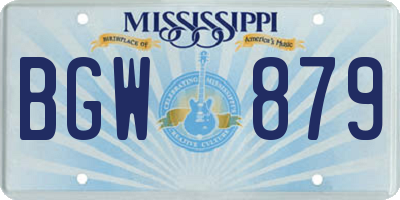 MS license plate BGW879