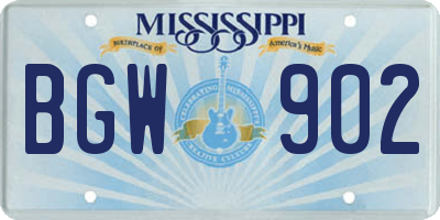 MS license plate BGW902