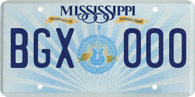 MS license plate BGX000