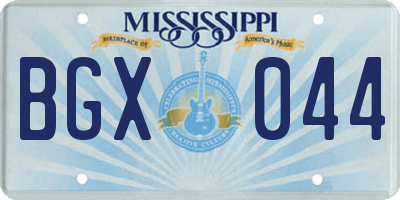 MS license plate BGX044