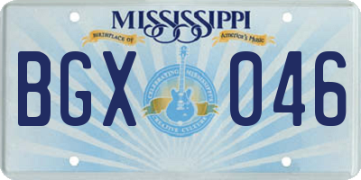 MS license plate BGX046