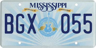 MS license plate BGX055