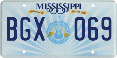 MS license plate BGX069