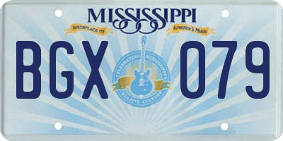 MS license plate BGX079