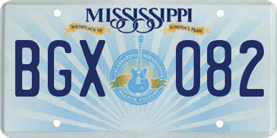 MS license plate BGX082