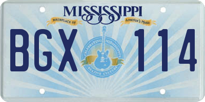 MS license plate BGX114