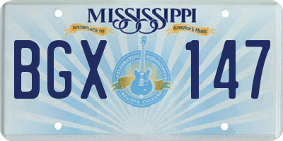 MS license plate BGX147