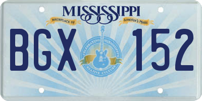 MS license plate BGX152