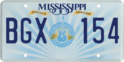 MS license plate BGX154