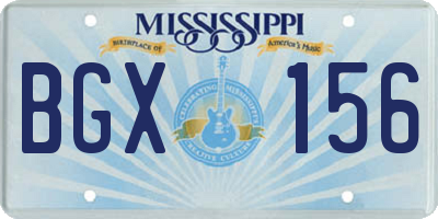 MS license plate BGX156