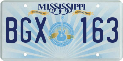 MS license plate BGX163