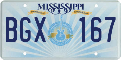 MS license plate BGX167
