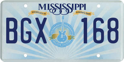 MS license plate BGX168