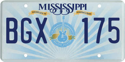 MS license plate BGX175