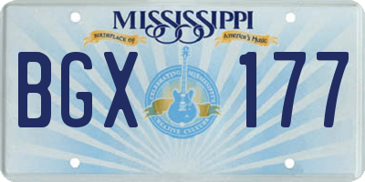 MS license plate BGX177