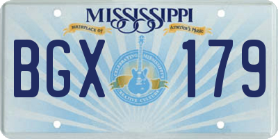 MS license plate BGX179