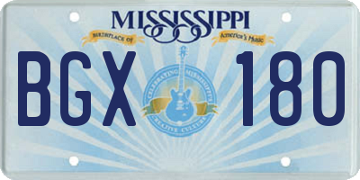 MS license plate BGX180