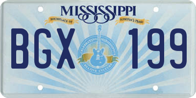 MS license plate BGX199