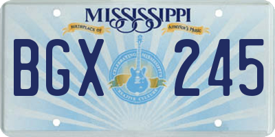 MS license plate BGX245