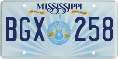 MS license plate BGX258