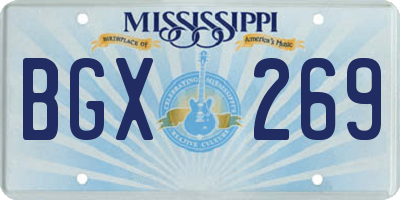 MS license plate BGX269
