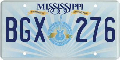 MS license plate BGX276