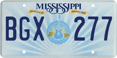 MS license plate BGX277