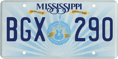 MS license plate BGX290