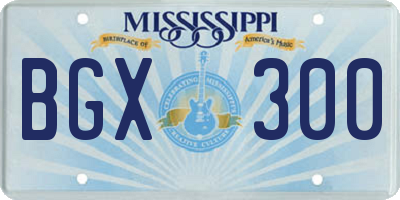 MS license plate BGX300