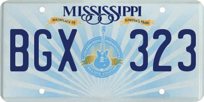 MS license plate BGX323