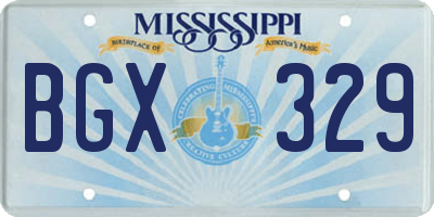 MS license plate BGX329