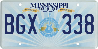 MS license plate BGX338