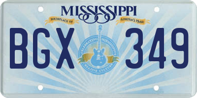 MS license plate BGX349