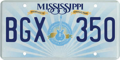 MS license plate BGX350