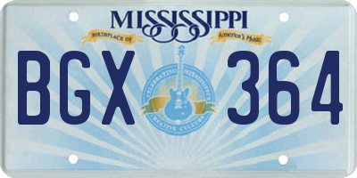 MS license plate BGX364