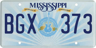 MS license plate BGX373