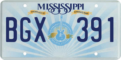 MS license plate BGX391