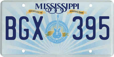 MS license plate BGX395