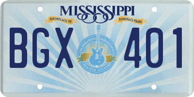 MS license plate BGX401