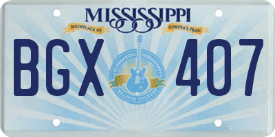 MS license plate BGX407