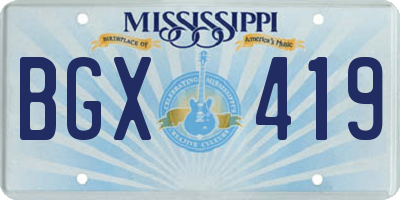 MS license plate BGX419