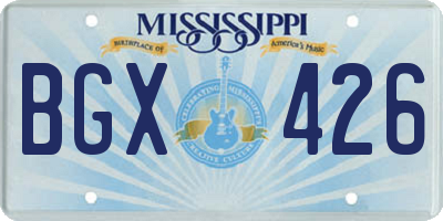 MS license plate BGX426