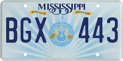MS license plate BGX443