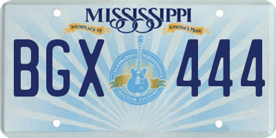 MS license plate BGX444