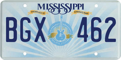 MS license plate BGX462