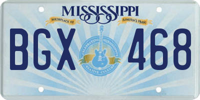 MS license plate BGX468