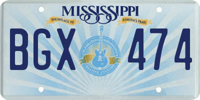 MS license plate BGX474