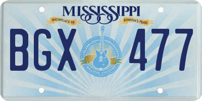 MS license plate BGX477