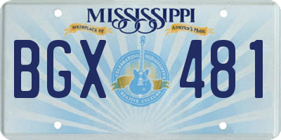 MS license plate BGX481