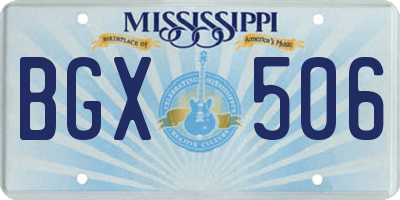 MS license plate BGX506
